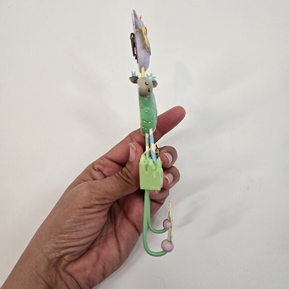 Farm Animal Painted Hooks Whimsical Chicken and Sheep Hangers 6.5" - Picture 8 of 10